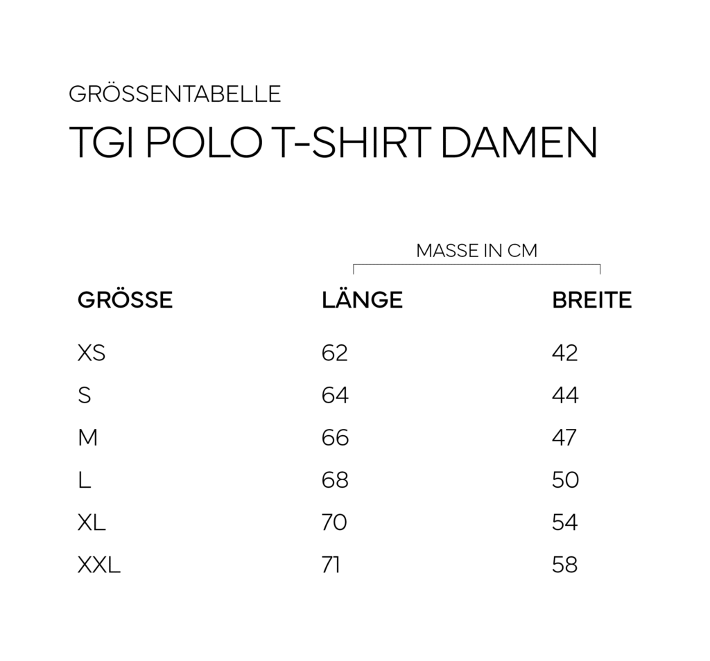 TGI Size Guide Damen